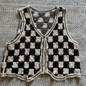 Crochet granny squares vest festival hippie granola Y2K cottage